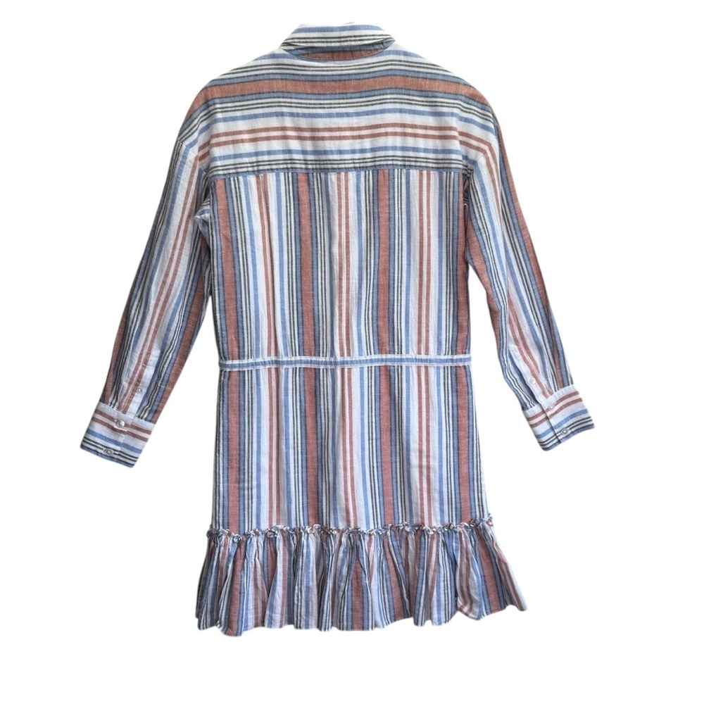Veronica Beard Ardith Ruffled Striped Cotton Mini Shift Dress. Size XS - Picture 7 of 15